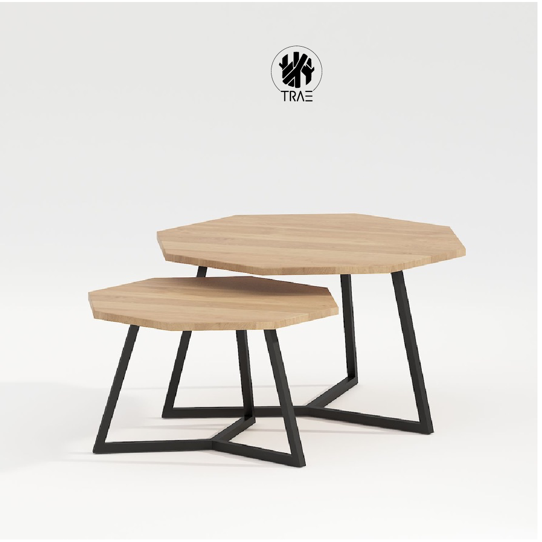 Set de mesas hexagonales