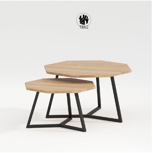 Set de mesas hexagonales